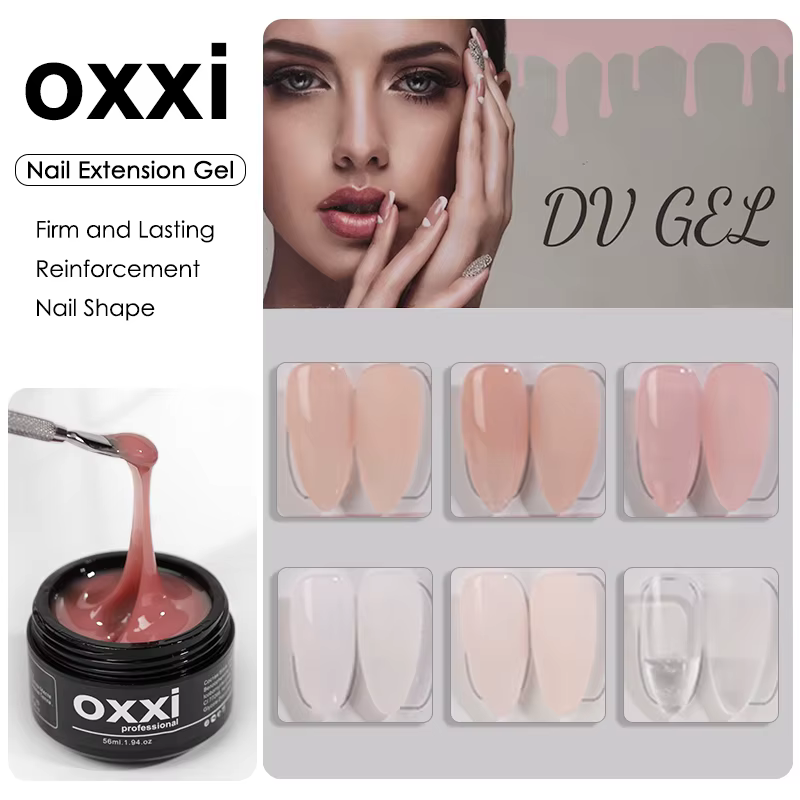Gel OXXI pour extension d'ongles, manucure, poly-gel, 56 ml, gel UV LED, vernis semi-permanent, nude naturel, vernis acrylique