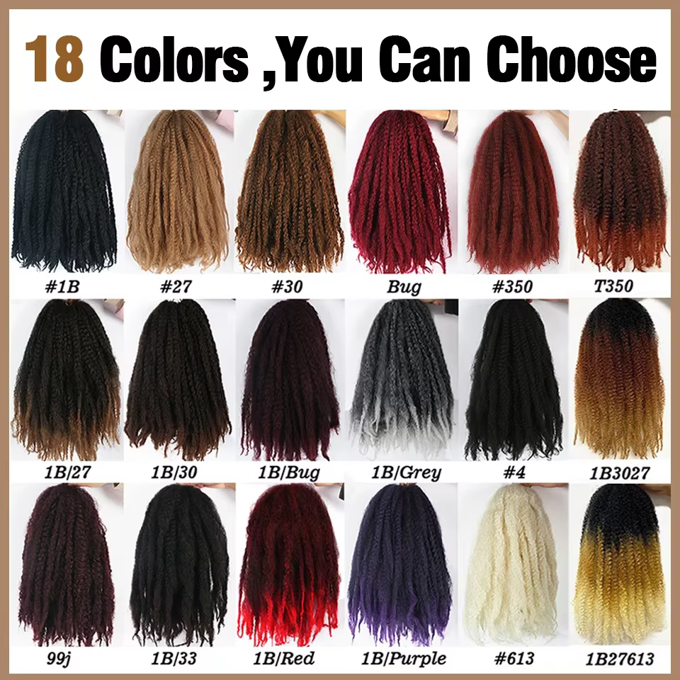 Marley Meche Afro Kinky Tressage Cheveux 18 pouces Synthétique Crochet Marly Twist Tresses Extensions