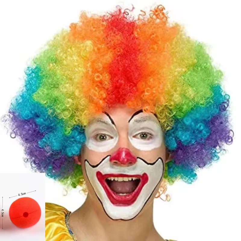 Performance ondulée bouclée Clown perruque Cosplay cheveux synthétique