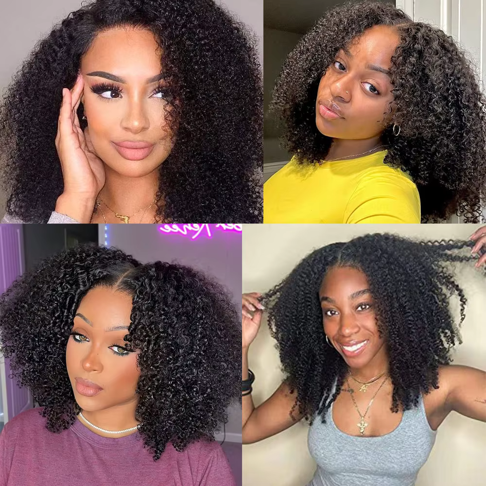 Extensions de cheveux humains vierges brésiliens bouclés crépus 4C pour tissage, pour femmes noires africaines