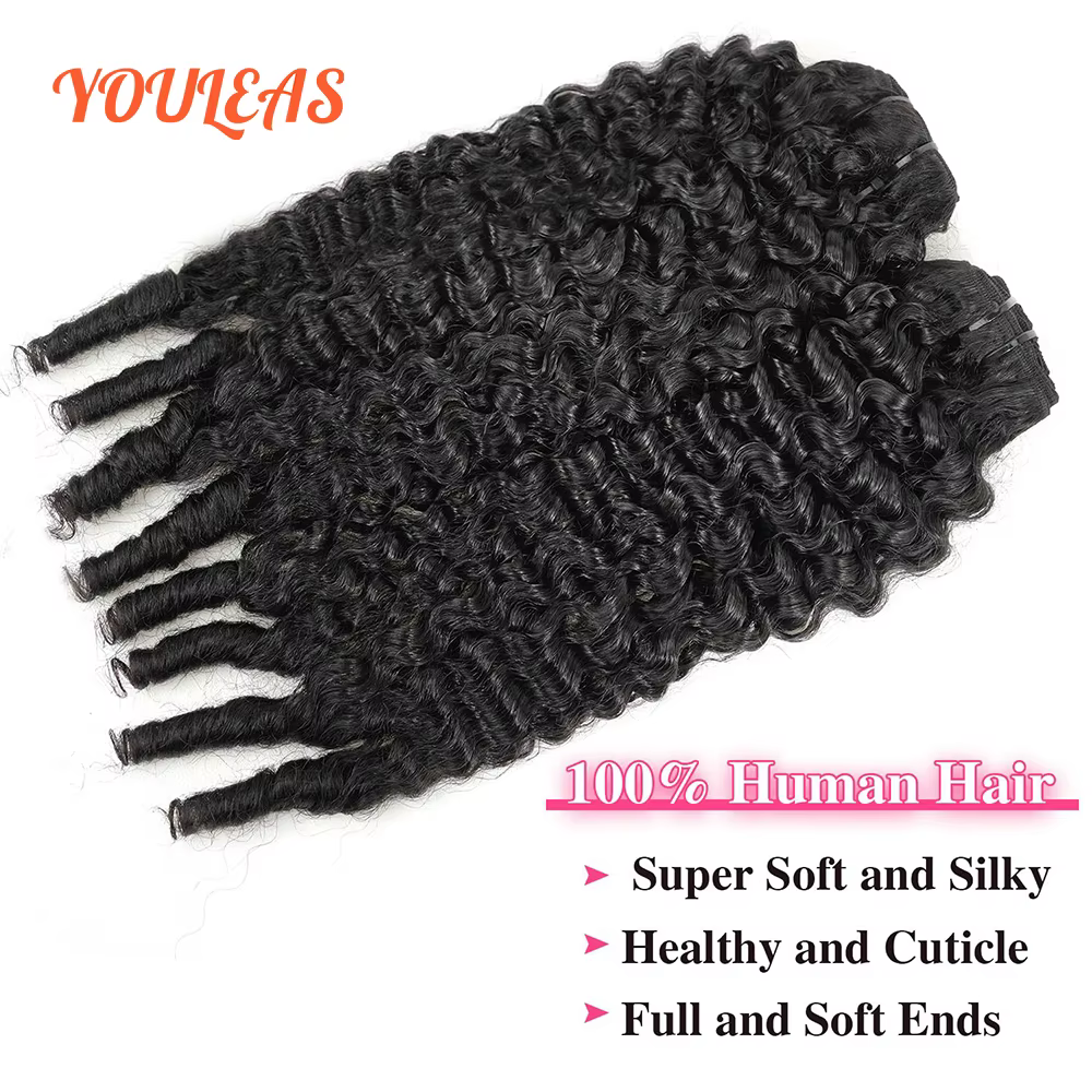 Extensions de cheveux bouclés à clipser, couleur noir naturel, pour femmes, cheveux brésiliens, pointes en spirale, 100% cheveux humains