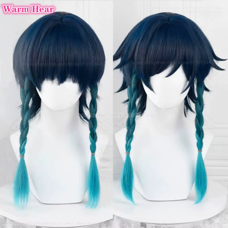 Venti Cosplay Perruque avec Bonnet pour Femme