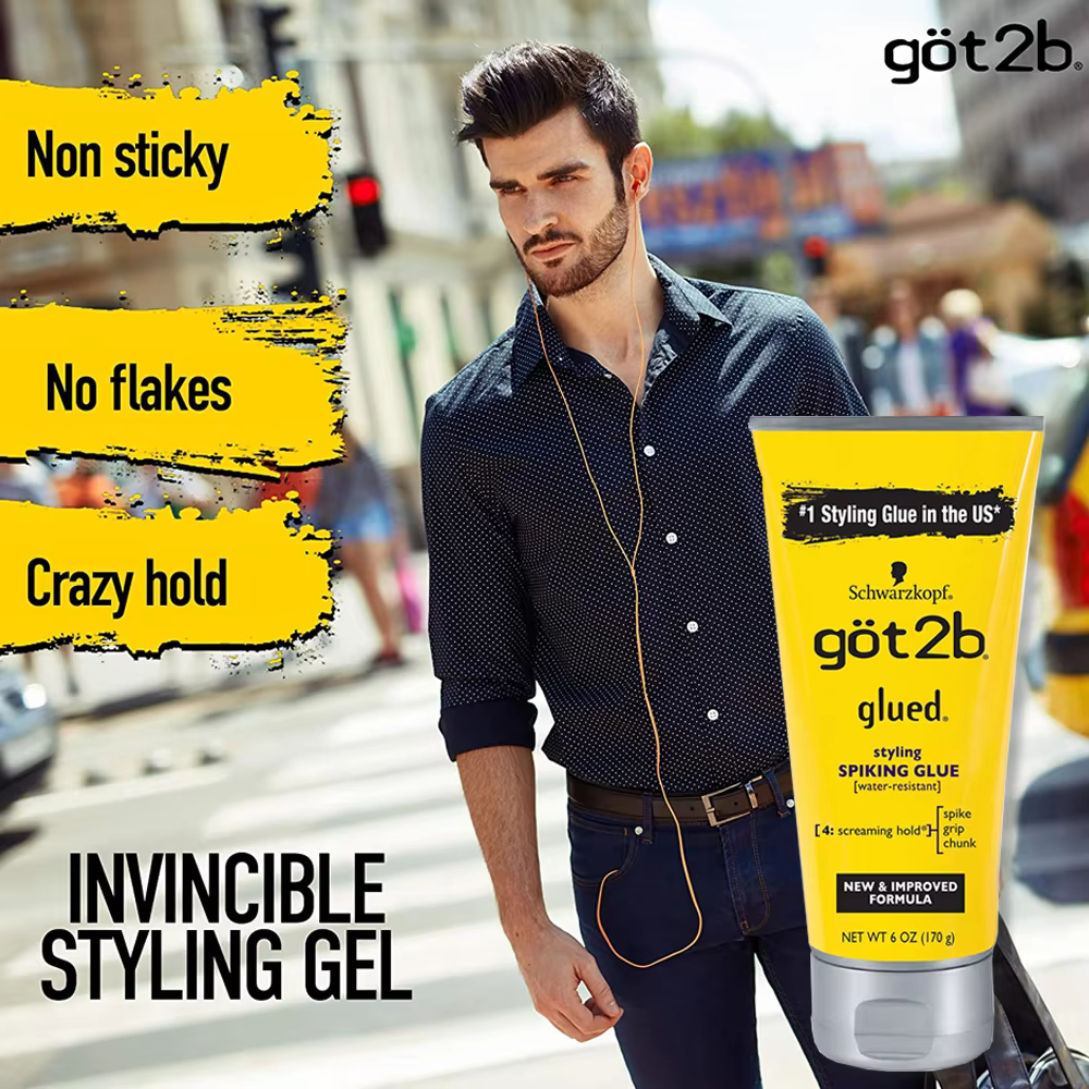 Got2b Glued Gel Coiffant Fixant Invisible Résistant à l'Eau Tenue Forte pour Adhésifs de Perruques Gel de Contrôle des