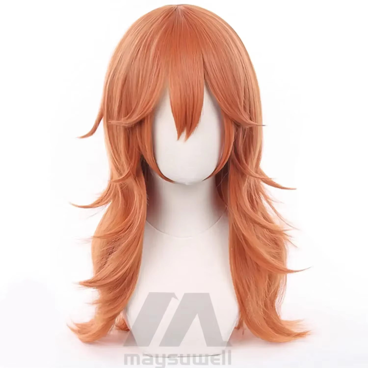 Ange diable pour tronçonneuse homme frange longue Orange marron Cosplay perruques Halloween Costume fête adulte cheveux perruque