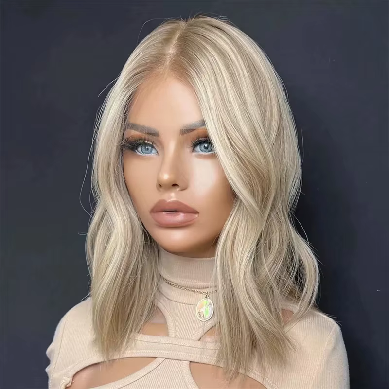 Perruque Lace Front 13x4 14 pouces Blond Doré Ombré pour Femme