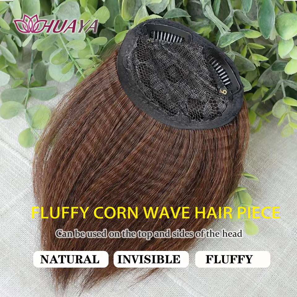 Pièces de cheveux synthétiques courtes et lisses