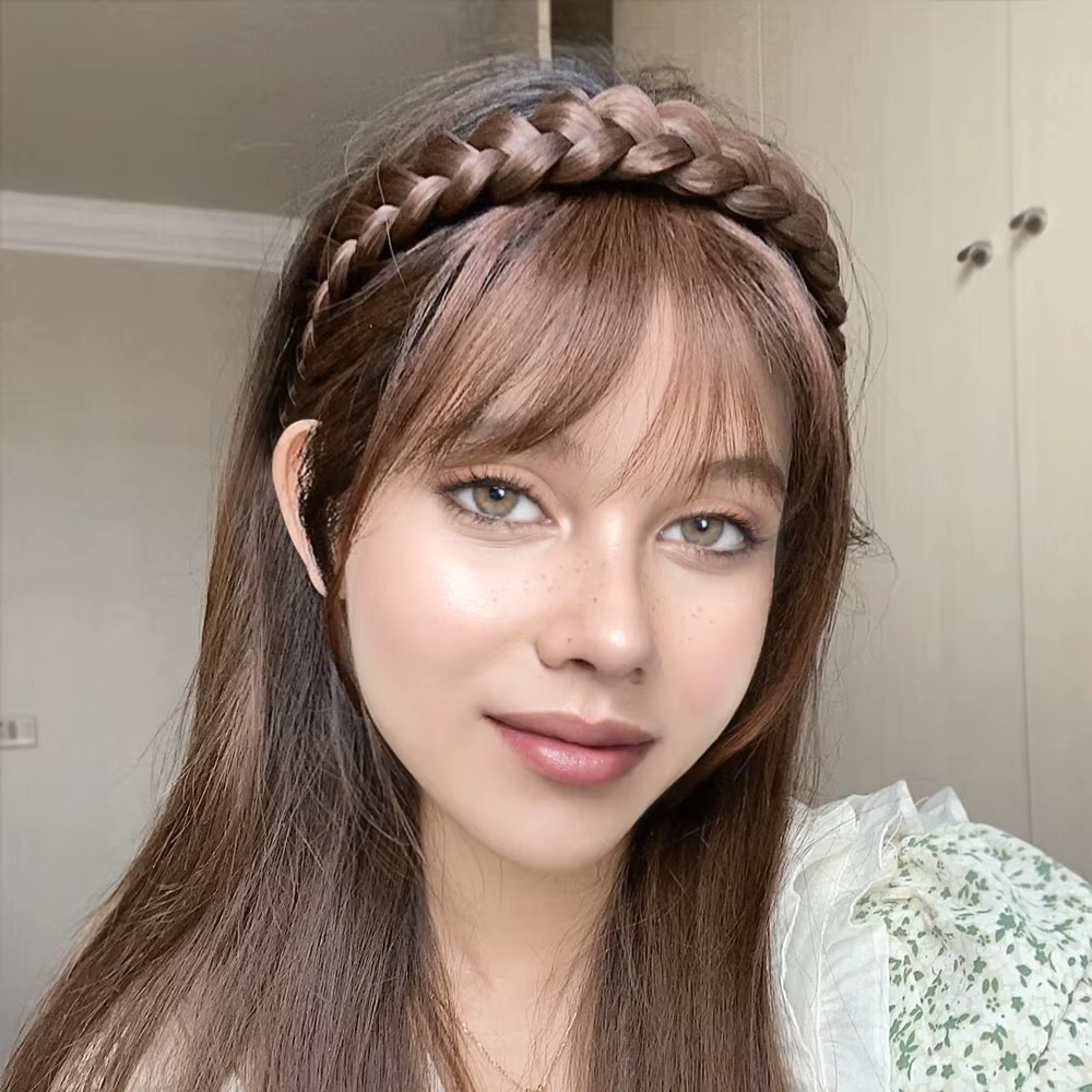 Faux cheveux bandeau frange perruque frange bandeau Extension de cheveux femmes filles Clips dans l'extension de cheveux accessoires de cheveux postiche Clips