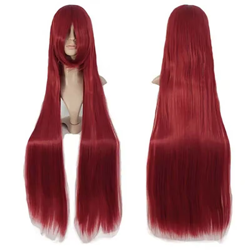 Perruque blanche 100 CM/40 pouces postiche longue fibre synthétique résistante à la chaleur Salon de coiffure fête dessin animé Cosplay cheveux raides