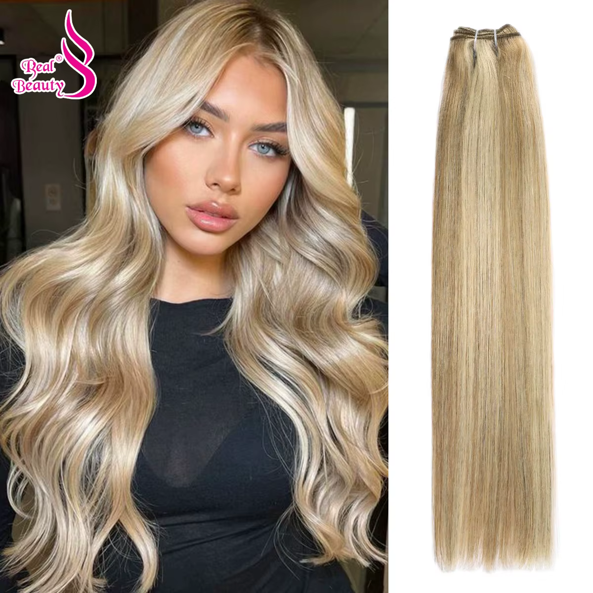 Tissage en lot brésilien Remy naturel Balayage blond cendré