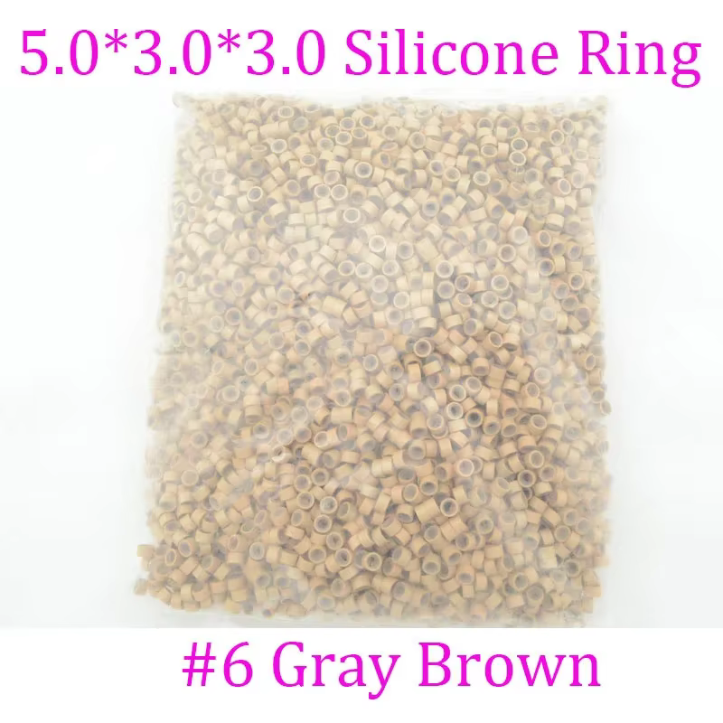 Anges 5000 pièces/sac 5.0*3.0*3.0mm anneaux en Silicone microliens perles de cheveux pour Dreadlock plume Extensions