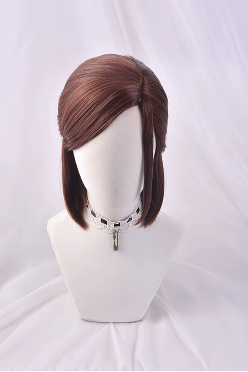 Jeu le dernier d'entre nous Ellie Cosplay perruque marron court côté séparation style résistant à la chaleur cheveux