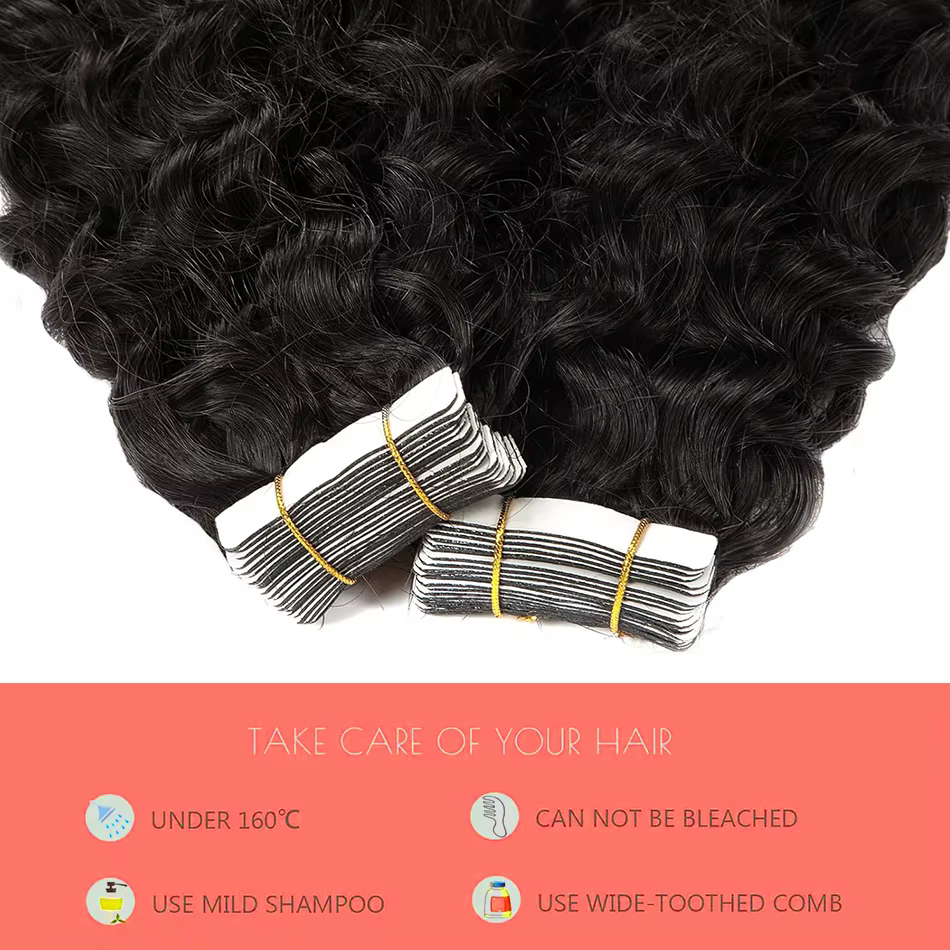 Extensions de Cheveux Humains Ondulés pour Femme