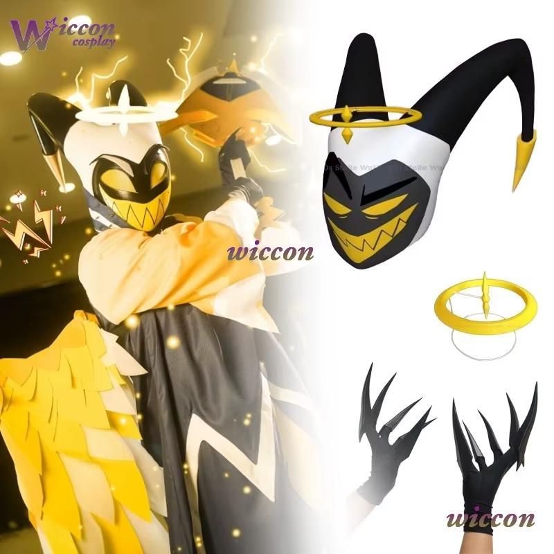Wona Hasbin Adam Cosplay ongles perruque Anime hôtel premier homme ange Halo masque