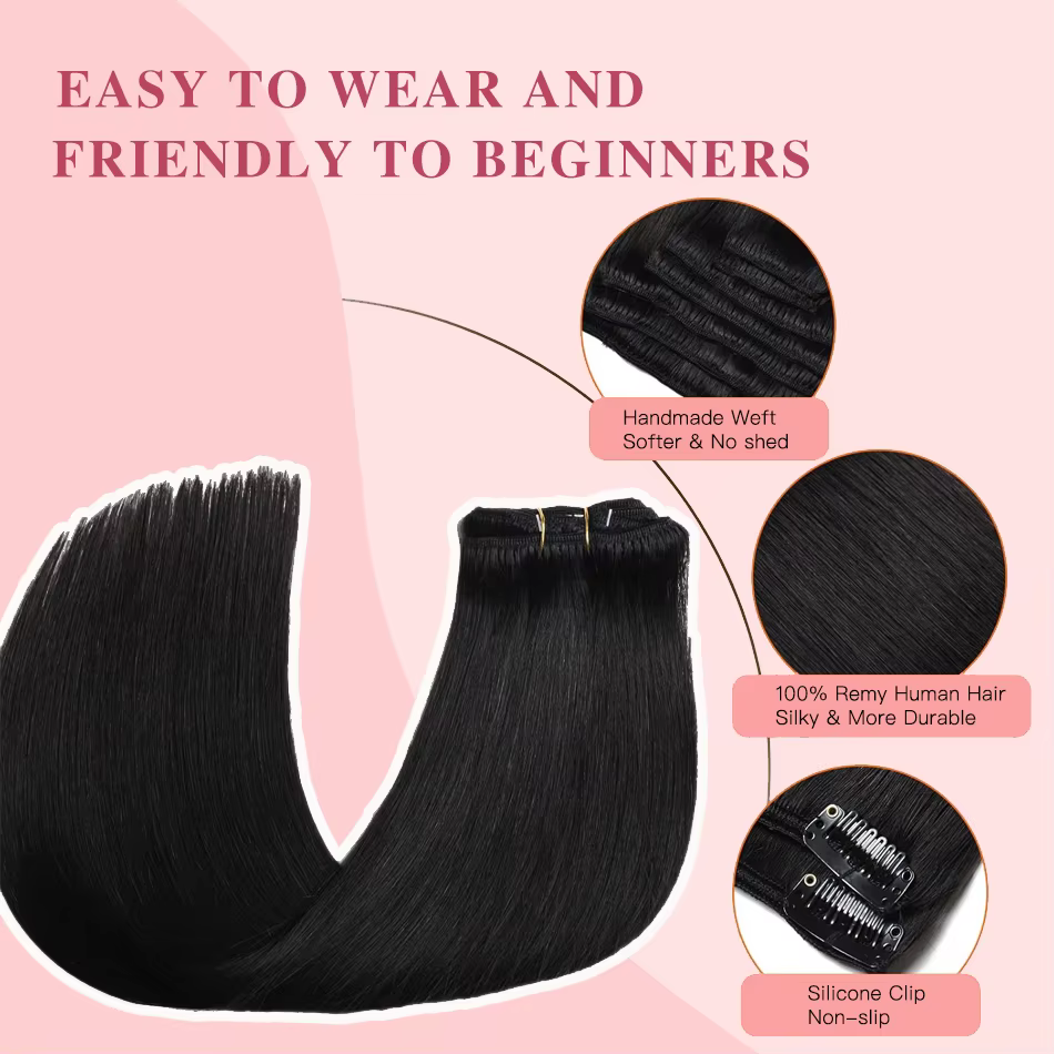Extensions de cheveux à clipser 85-120g