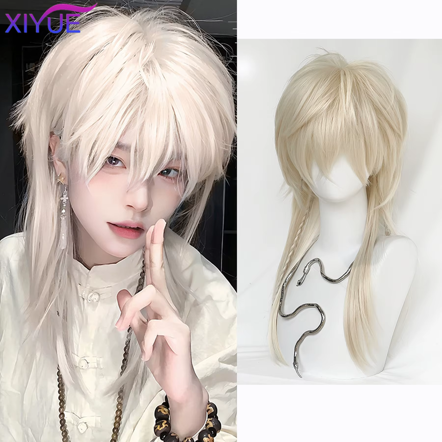 Perruque synthétique à tête de mulet Blonde