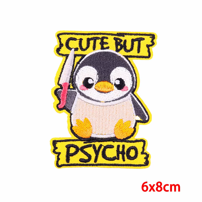 Patchs brodés pour vêtements : Canard, Oie, Chat, Animaux de dessin animé, à coudre ou thermocollants
