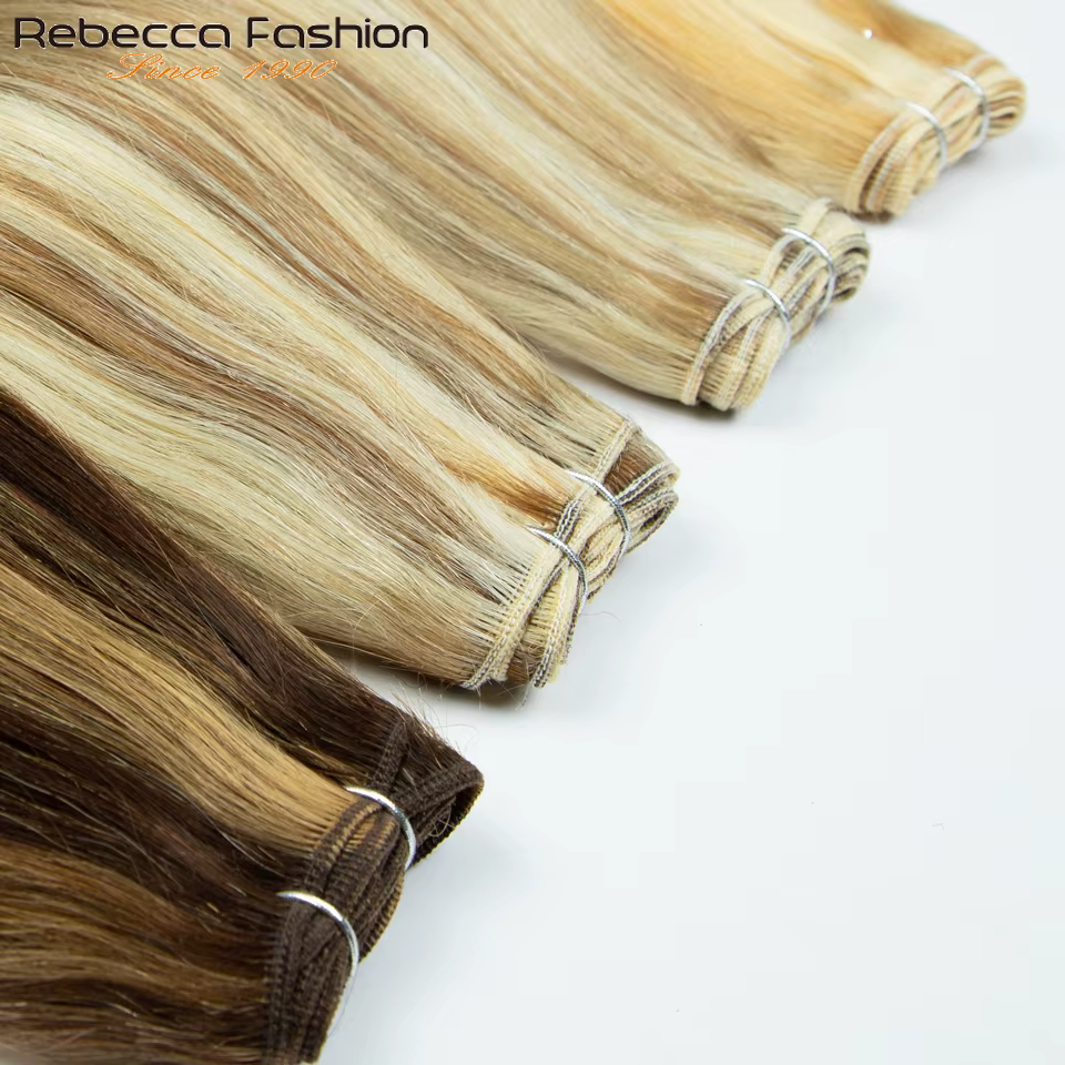 Extensions de cheveux naturels brésiliens lisses doublement étirés