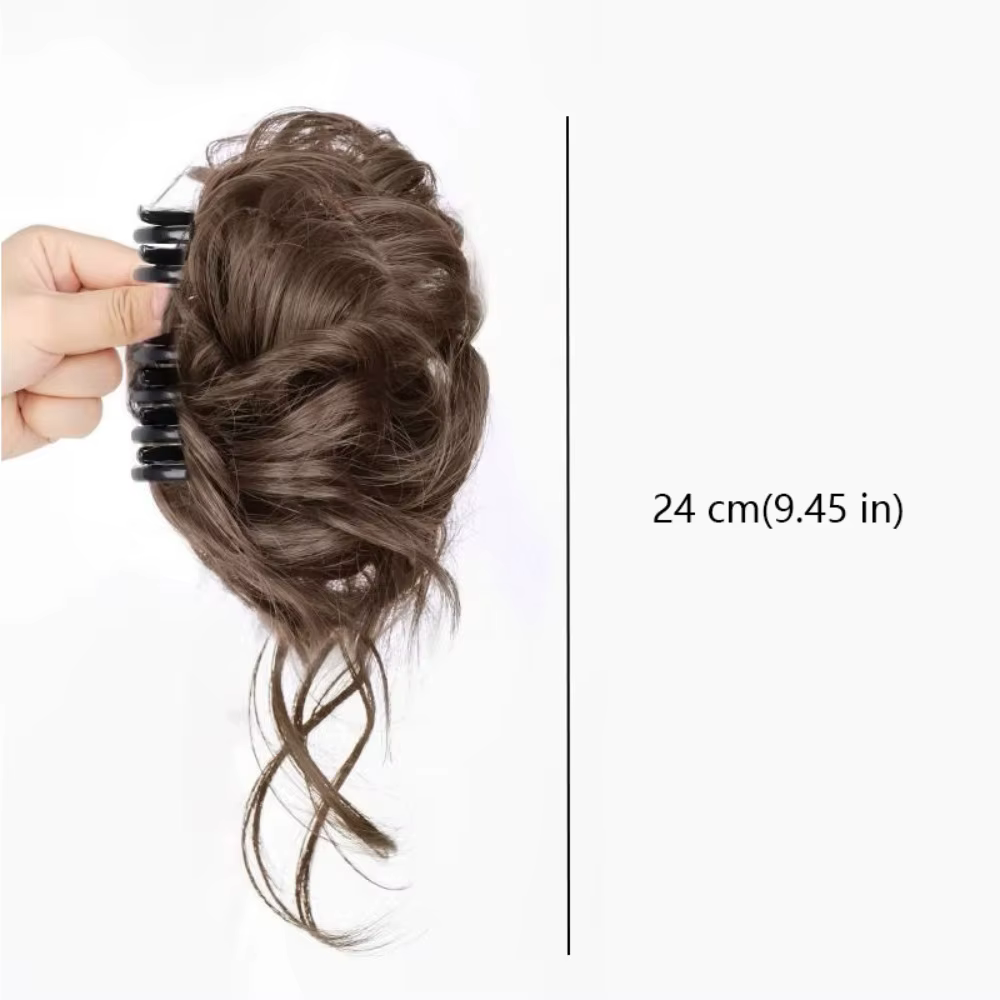 Nouveau cheveux synthétiques chignon griffe pince naturel moelleux