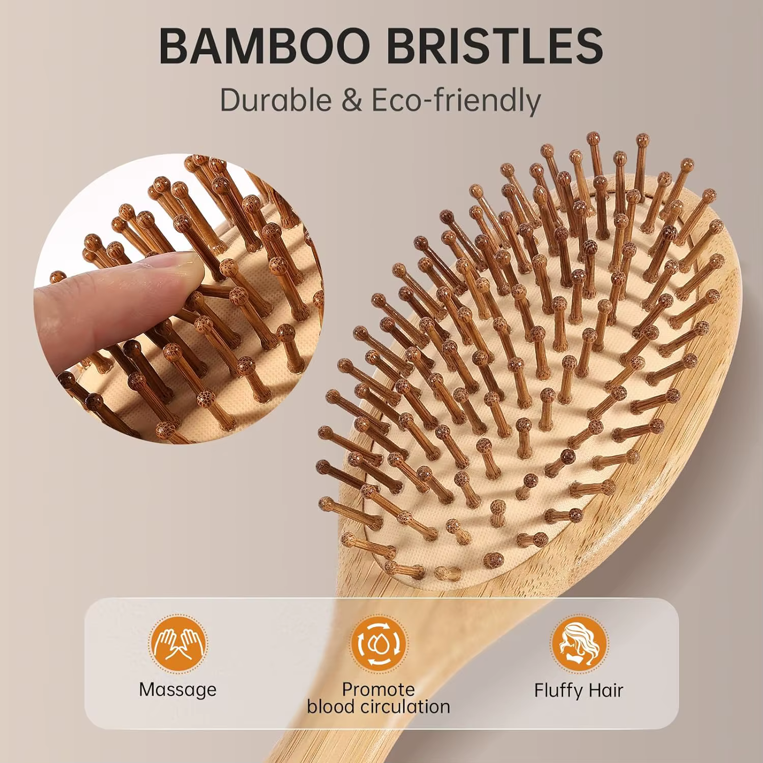 Brosse à cheveux en bois pour favoriser la croissance des cheveux
