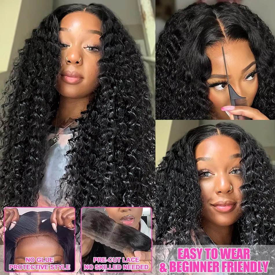 Perruque Brésilienne Naturelle Remy Cheveux Crépus Bouclés
