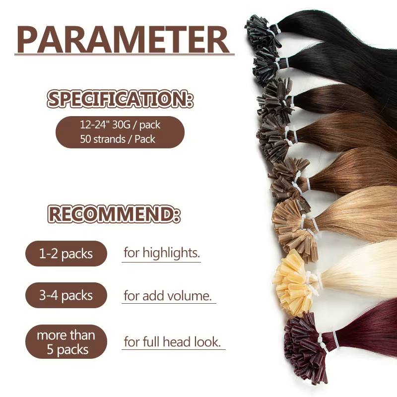 Extensions de cheveux à pointe en U