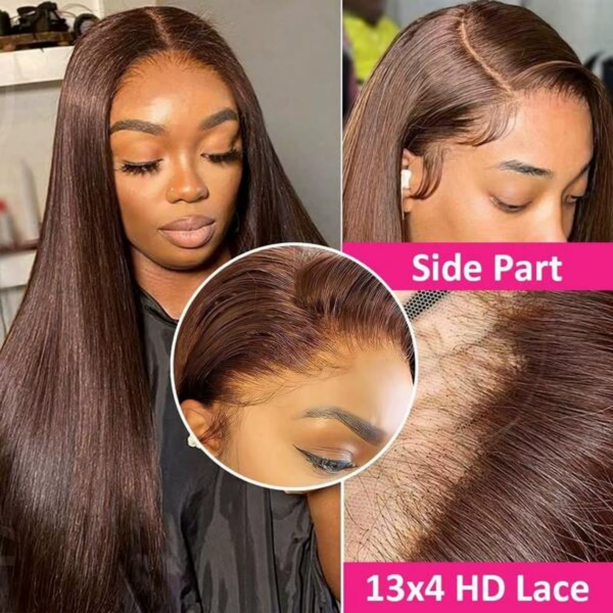 Perruques Lace Front HD 13x4 en cheveux humains brésiliens