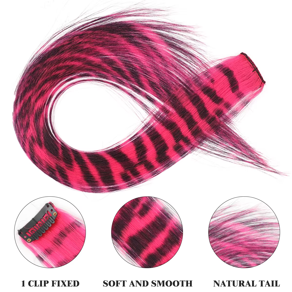 Extensions de cheveux synthétiques colorées partie mettre en évidence