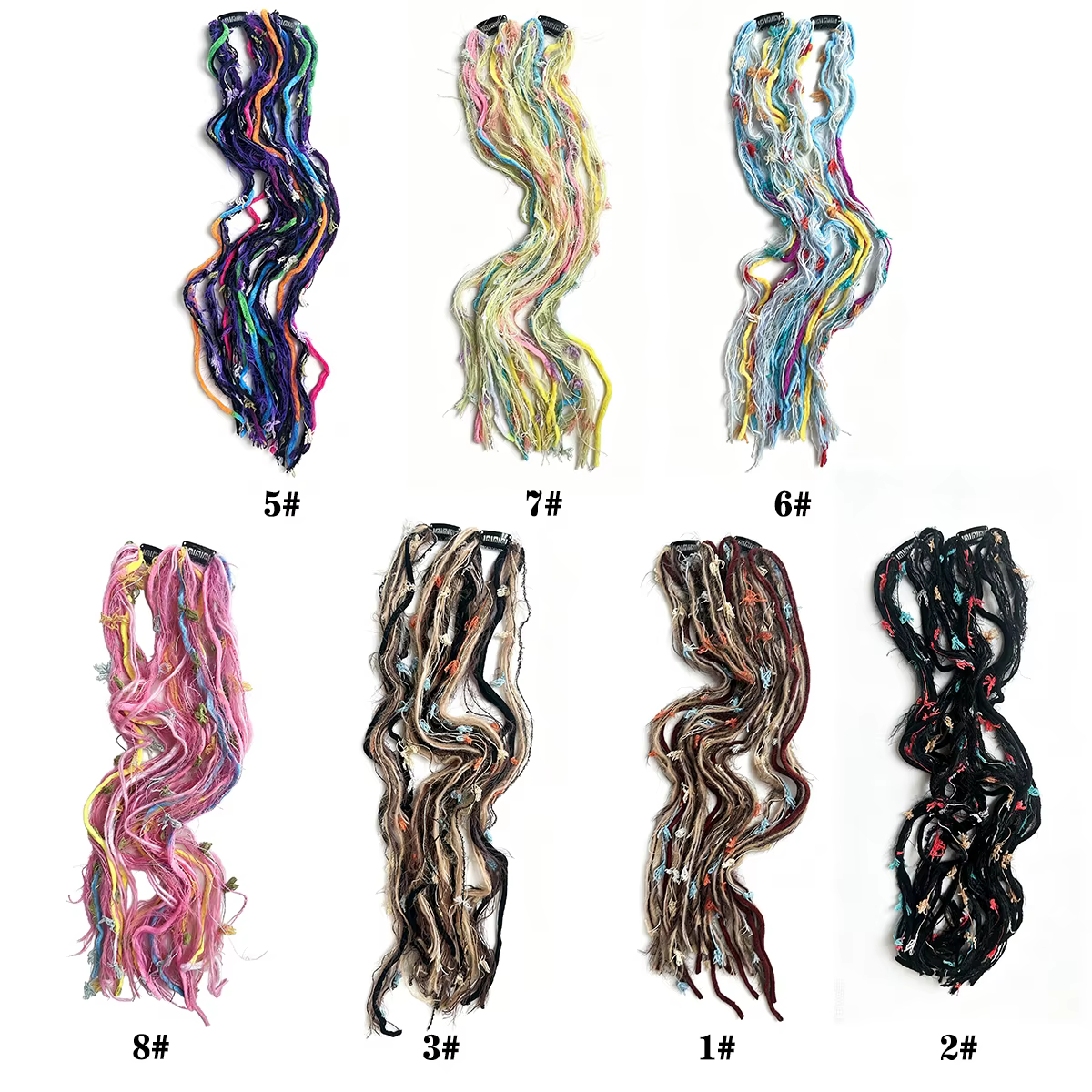 Extensions capillaires synthétiques à clipser, rose pastel, style Macaron, fausses locks, faites à la main, texturées et lisses, avec mèches pour femmes, pour usage quotidien et soirées