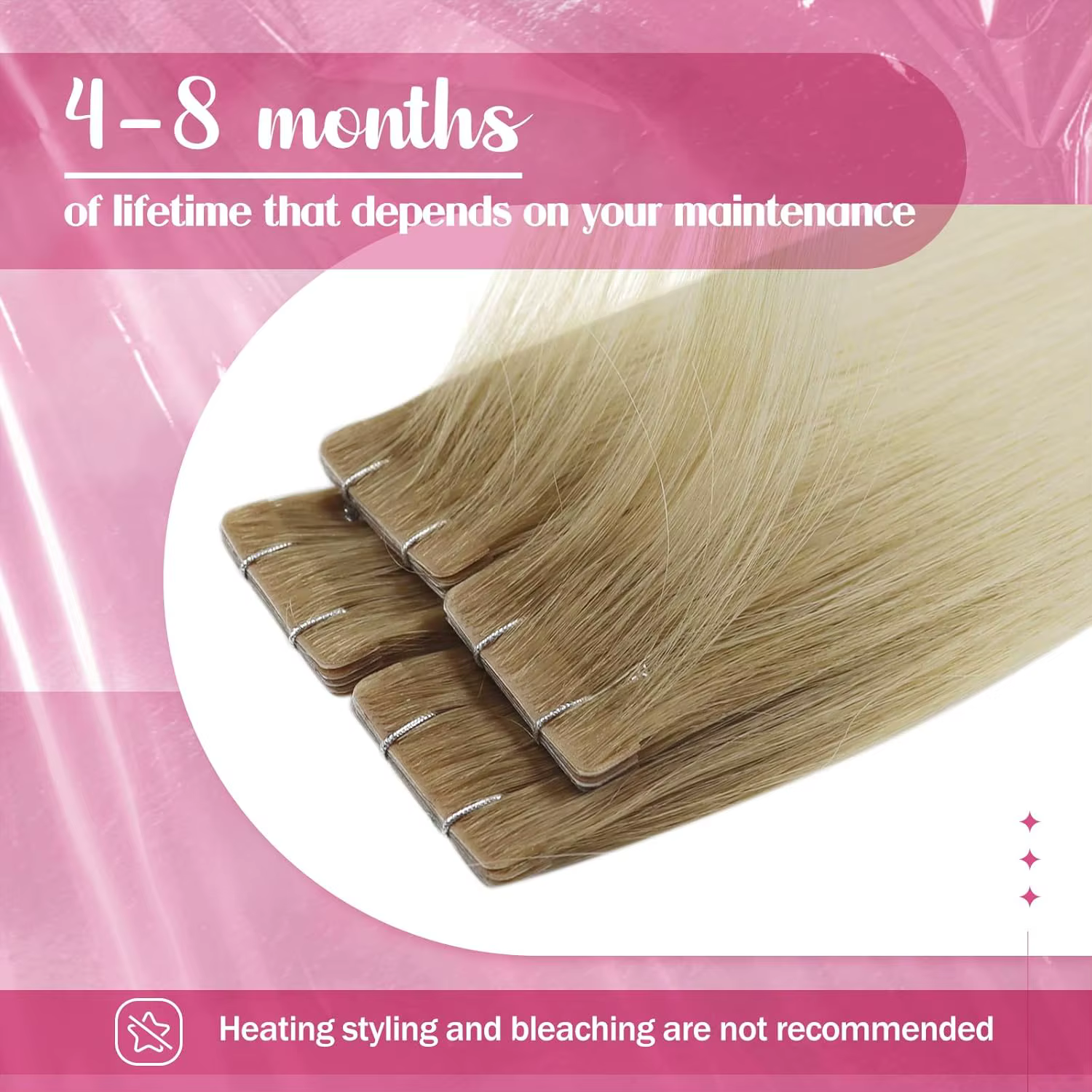Injection Tape-in Extensions de cheveux 100%