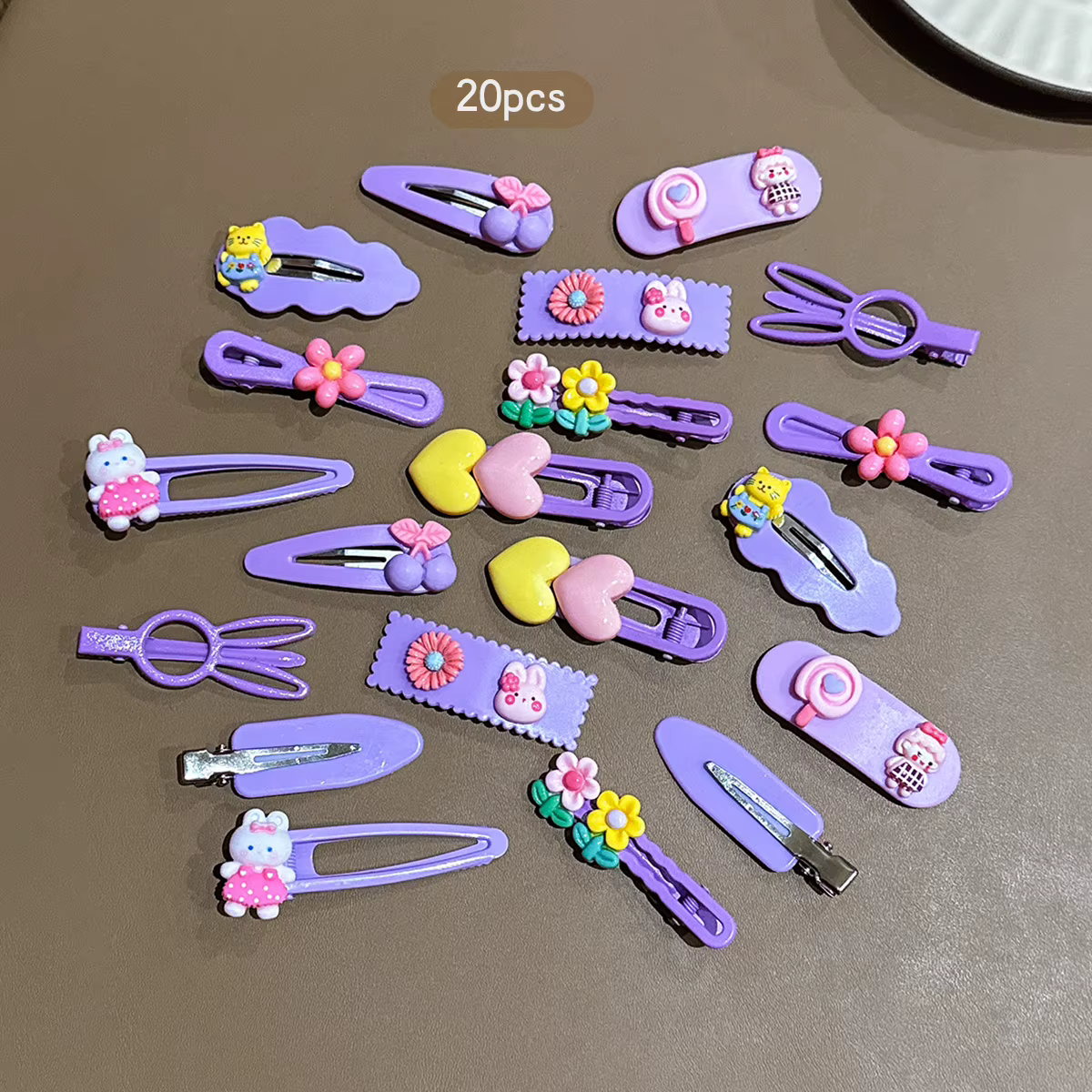 20 pinces à cheveux violettes mignonnes