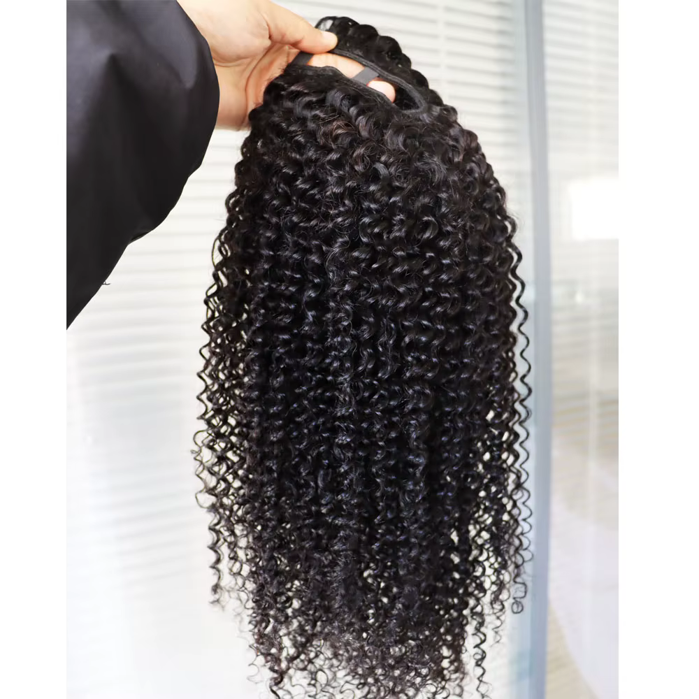Perruques de cheveux humains crépus bouclés U partie perruque