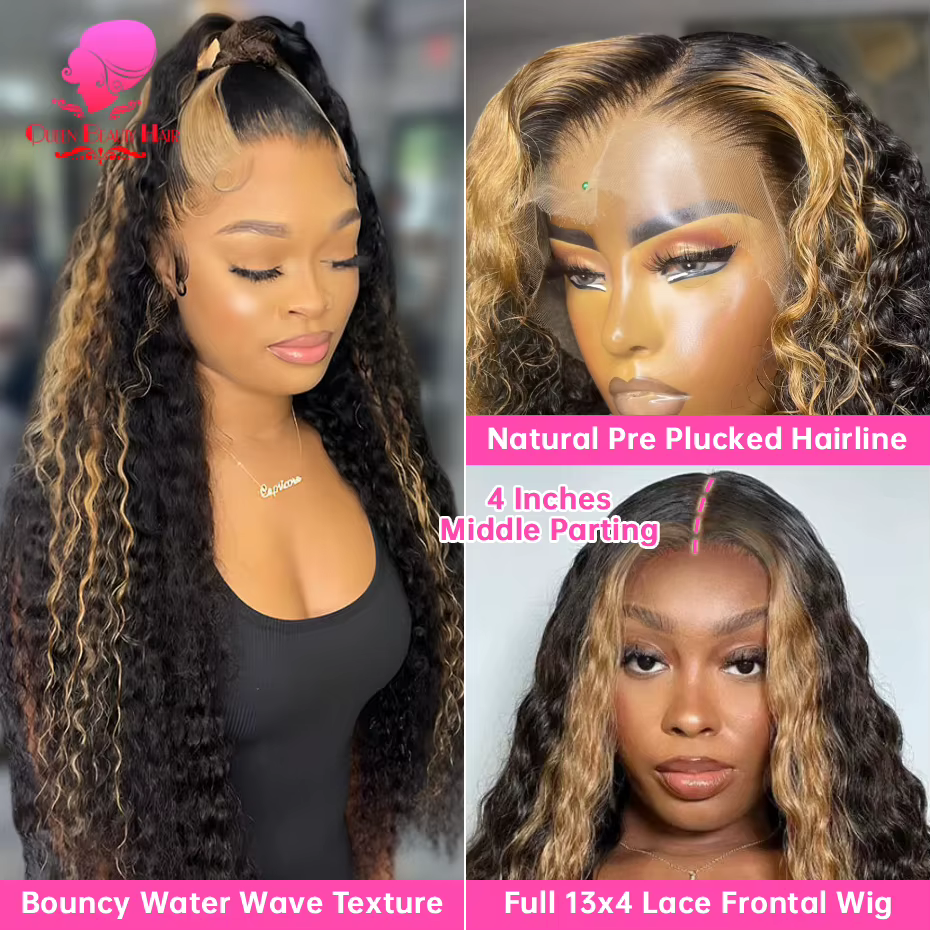 27 Perruques Skunk Stripe 13x4 13x6 360 Lace Frontal