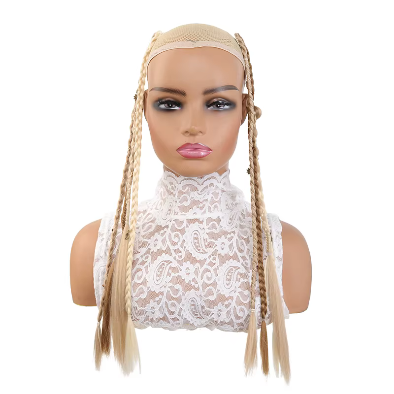 Lot de 2 extensions synthétiques tressées – Style à 4 brins avec accessoires charmants