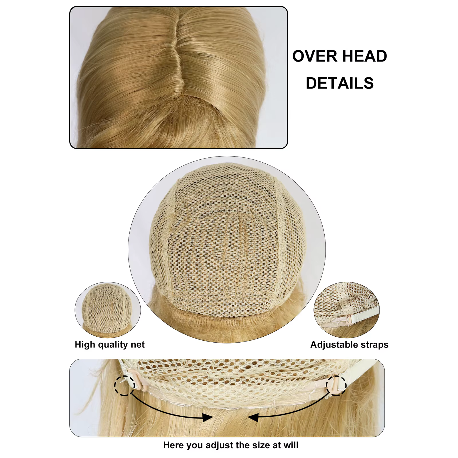 Perruque synthétique Blonde Extra longue