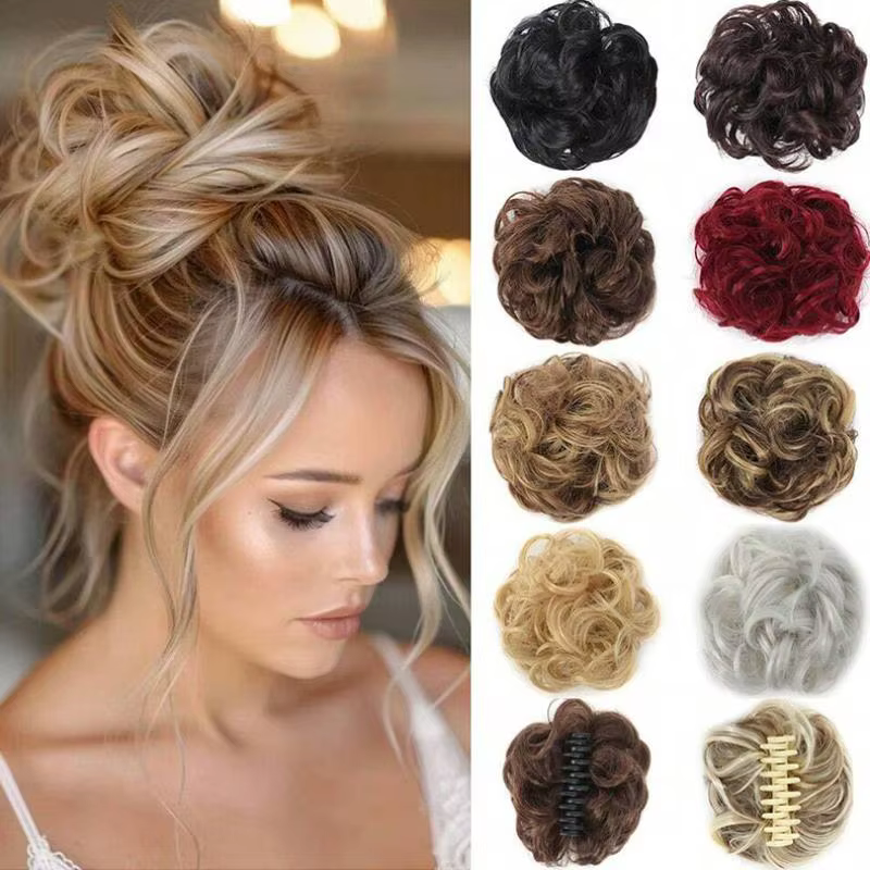 Nouveau! Chignon synthétique à clipser