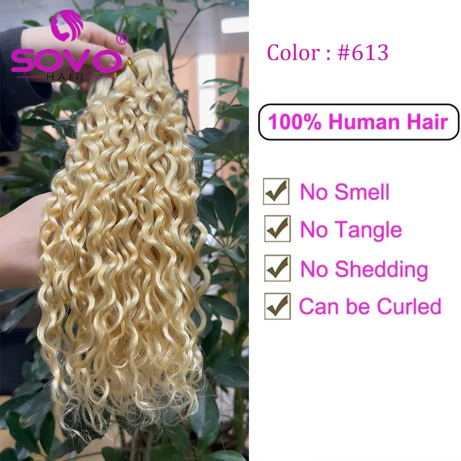 SOCalculator-Extensions de Cheveux Humains Ondulés Péruviens Naturels