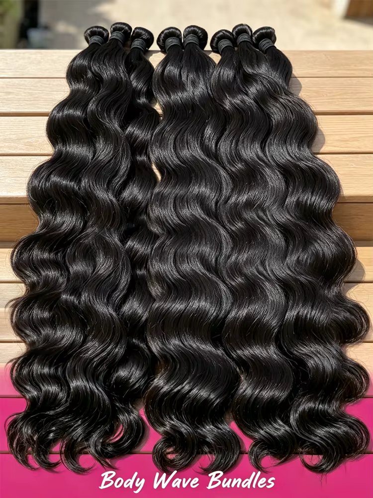 Extensions de Cheveux Humains Vierges Ondulés Non Traités Double Drawn Body Wave Raw 1 3 4 en Paquets