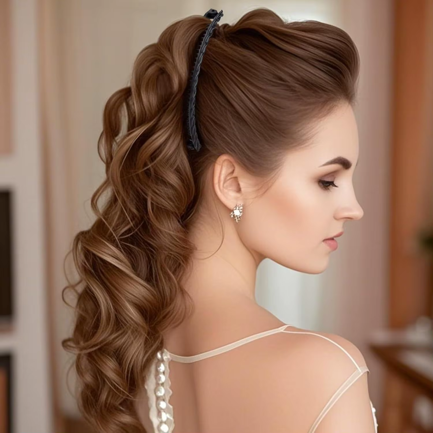 Lot de 6 grandes pinces à cheveux banane pour femme en couleurs aléatoires