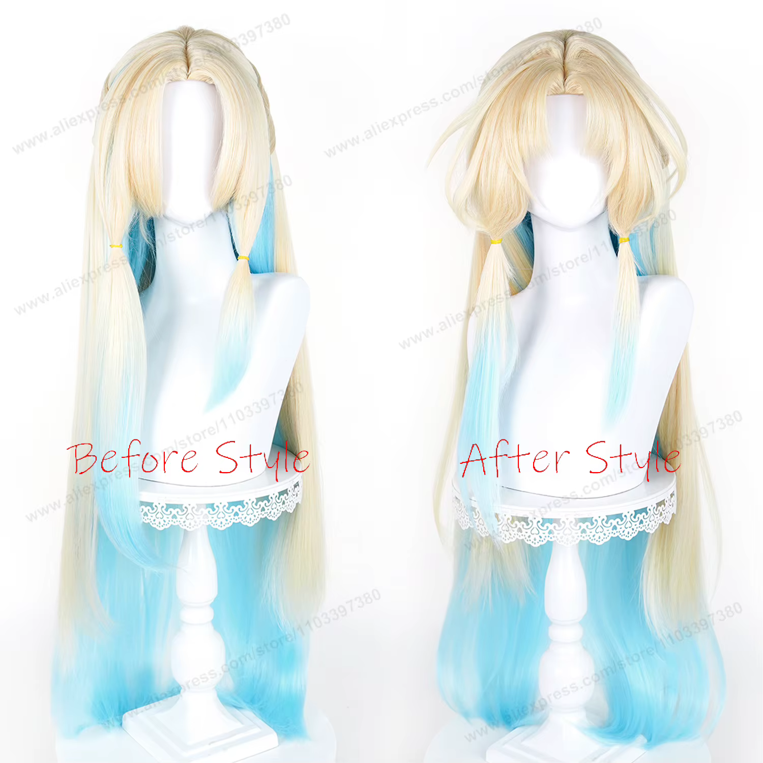 Perruque de cosplay HSR Pearl
