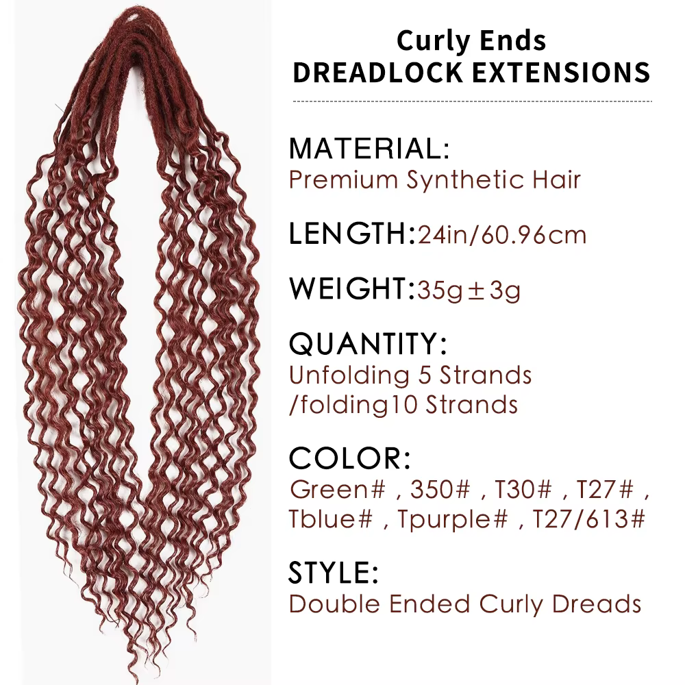 Extensions de dreadlock à double extrémité 24 "Ombre Blonde dreadlocks synthétiques