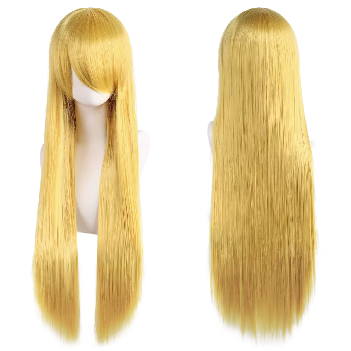 Perruques de Cosplay synthétiques blanches violettes de 80cm de Long