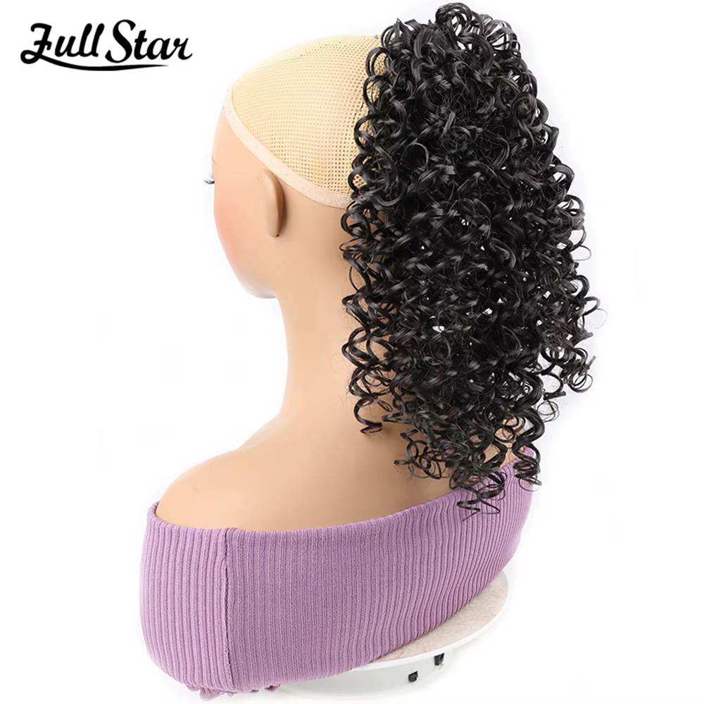 Full Star 12 "synthétique crépus bouclés queue de cheval cheveux courts moelleux