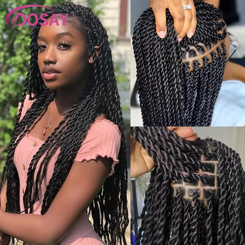 Perruque Lace Front Wig synthétique tressée en boîte