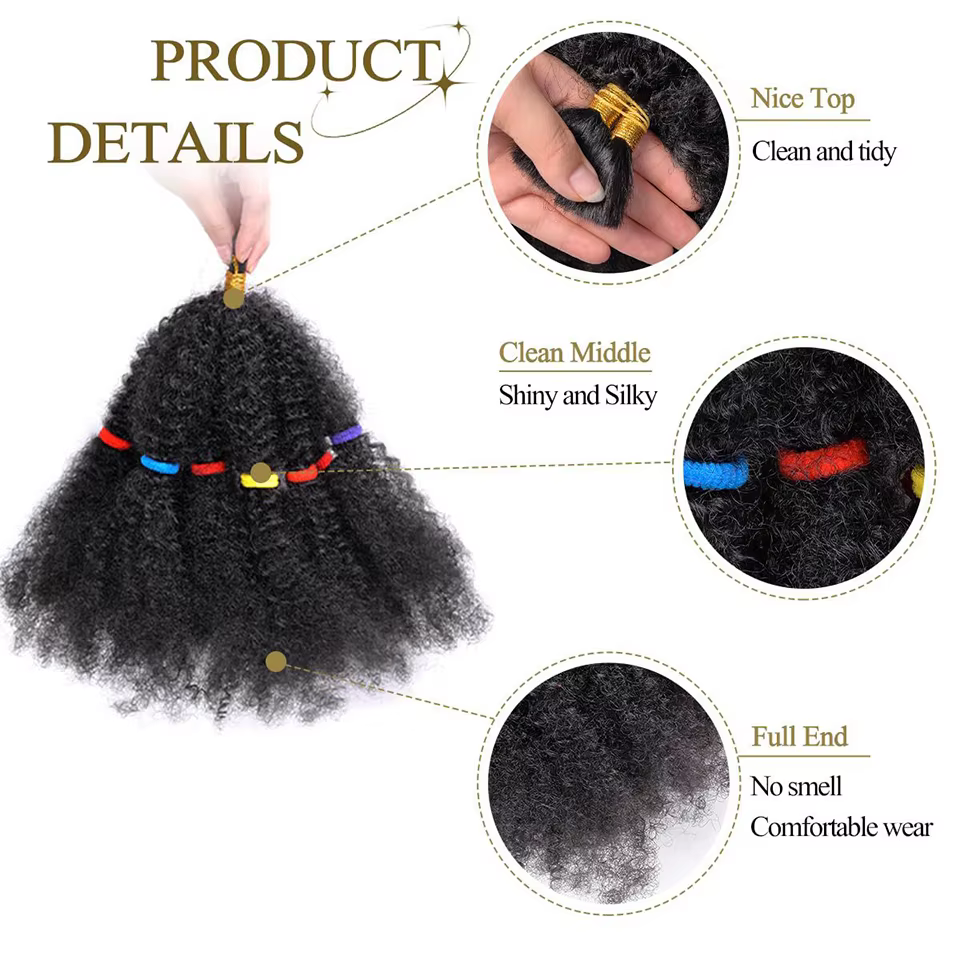 Perruque synthétique Afro Kinky 12 pouces