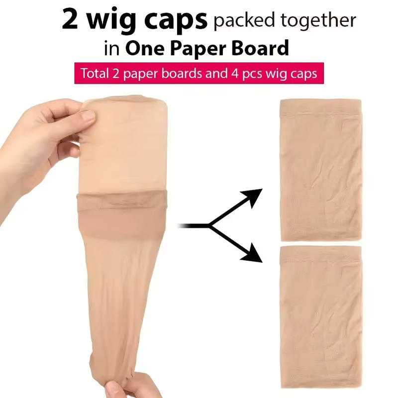 Bonnet en nylon extensible pour perruque, lot de 2 ou 6 pièces, lot de 3