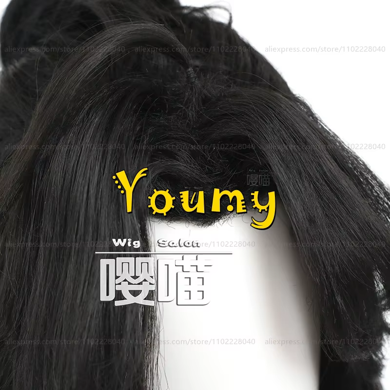 Perruque synthétique Shi Qing Xuan avec chignon pour homme adulte