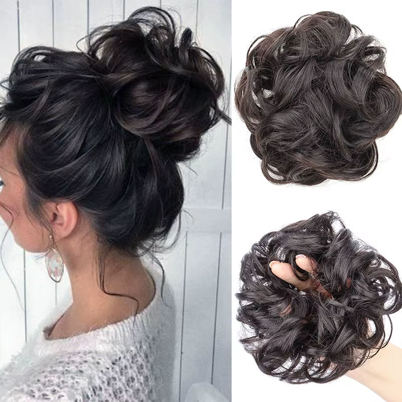 Chignon synthétique en désordre