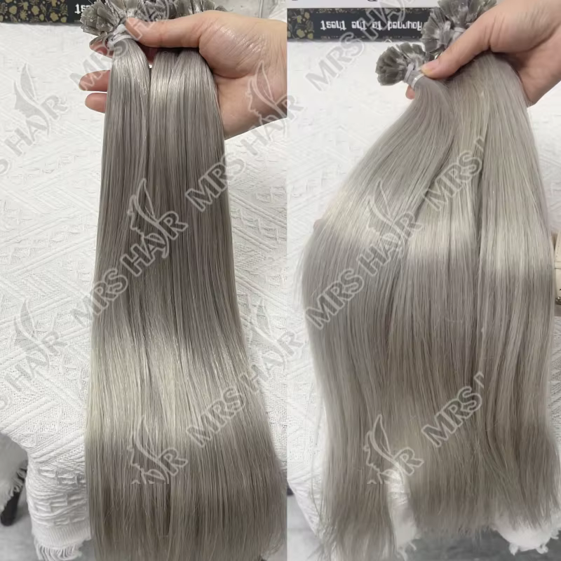 Extensions de cheveux humains à pointe plate en kératine personnalisées