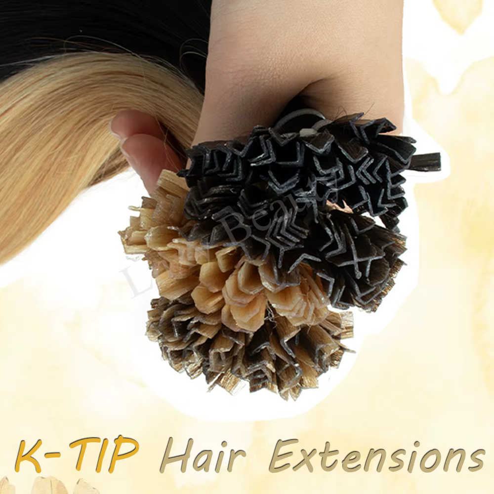 Extensions de cheveux de pointe d'ongle blonde