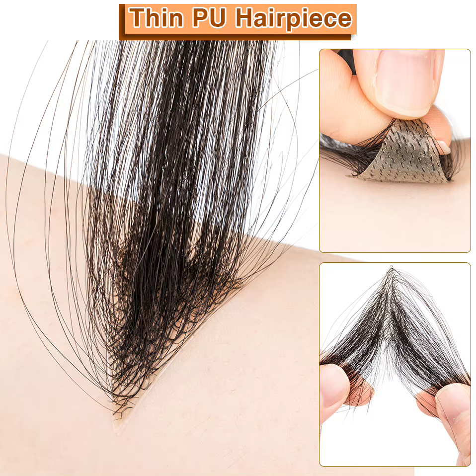 TESS 6 pouces hommes toupet délié avant cheveux humains